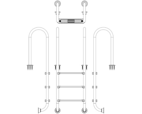 Сходи (EMAUX) Muro MUF315-SR (3 сходинки) флянец