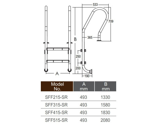 Сходи (EMAUX) Mixta SFF415-SR (4 сходинок)