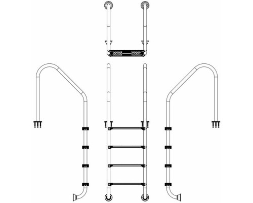 Сходи (EMAUX) Standard SLF415-SR (4 сходинки) фланець