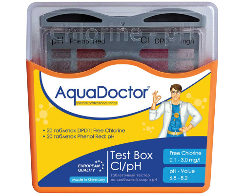 Тестер (AQUADOCTOR) Box pH-CL (20 тестів)
