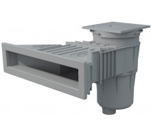 Скімер V17,5 л., NORM 495x80 квадр. кришка, плівка, ABS світло-сір.