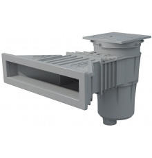 Скімер V17,5 л., NORM 495x80 квадр. кришка, плівка, ABS світло-сір.